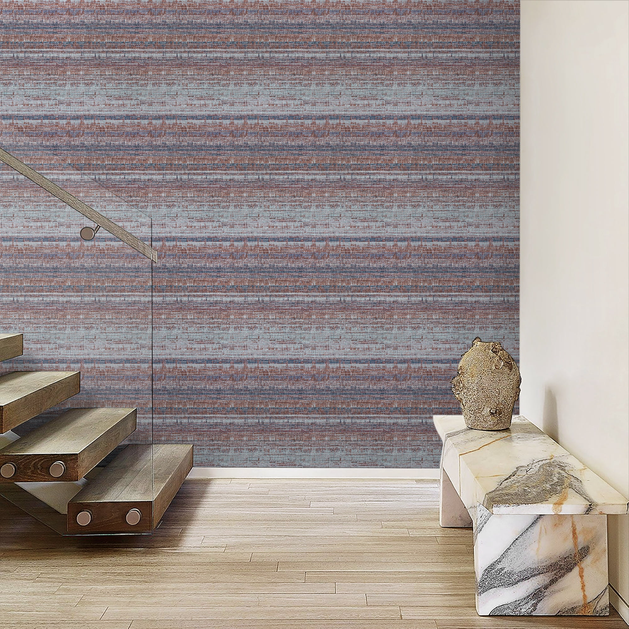 UMIGGEE Faux Grass Cloth Multicolor Wallpaper Peel and Stick Wallpaper 17.3-in x 118-in Self-Adhesive Removable Contact Paper for Furniture