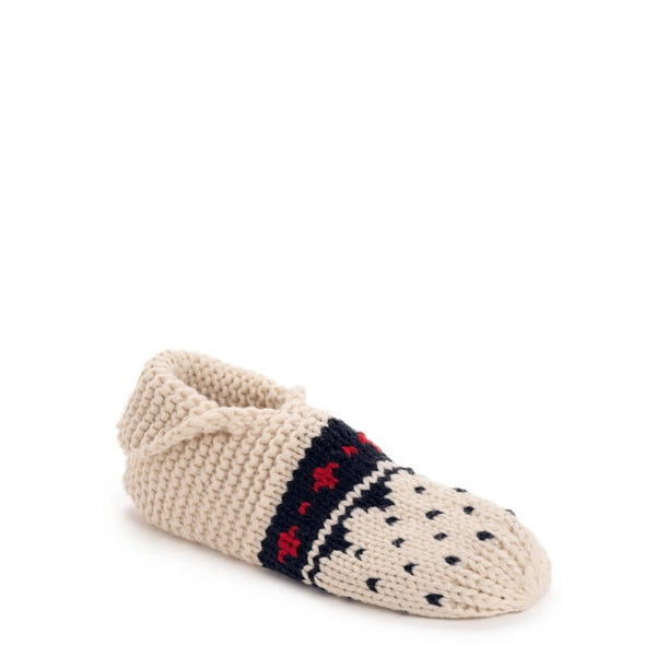 muk luks men's nordic knit bootie slipper socks
