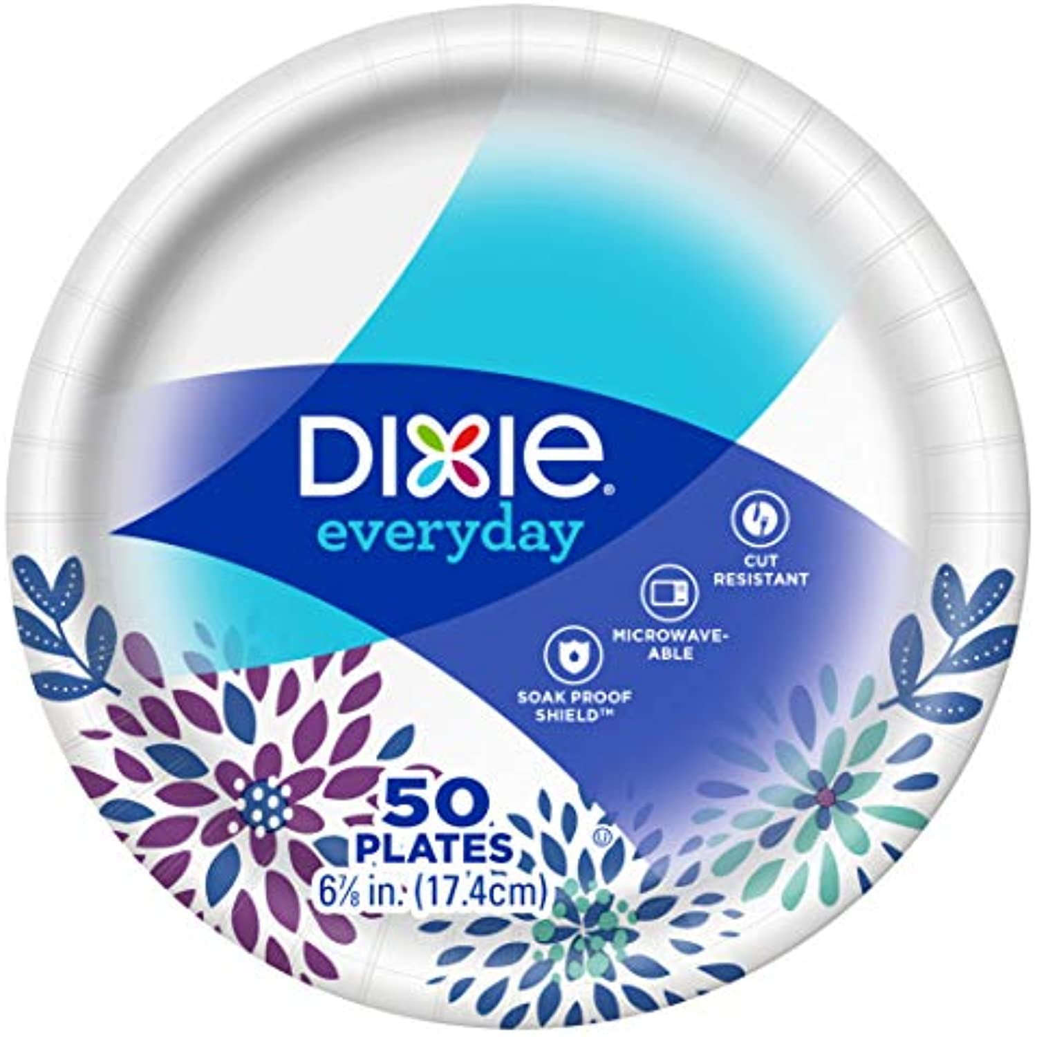Dixie Paper Dessert Plates, 6 7/8" Inch, 50 Ct (3)