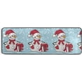 thumbnail image 5 of Dreamtimes Christmas Snowman Gift Hallway Runner Rug 2'x6' Kitchen Rug with Rubber Backing Winter Snowflakes Cute Non Slip Entryway Rug Runner Washable Soft Area Rug for Hallway Bedroom Kitchen Decor, 5 of 6