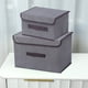 thumbnail image 5 of Cajas de almacenamiento plegables de 2 con tapas - cajas de tela grandes y pequeñas para juguetes, ropa y organización de armarios, caqui/gris/verde, 5 of 6