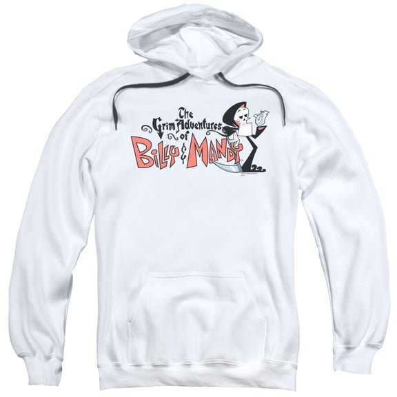 Billy & Mandy Logo Adult Pullover Hoodie Sweatshirt White