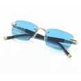 thumbnail image 2 of Ankedo Tinted Rimless Anti Blue Light Reading Glasses Frameless Sunglasses Readers Fashion Blue Eyewear Lens Presbyopia Glasses +1~+4,Blue,2.50, 2 of 12