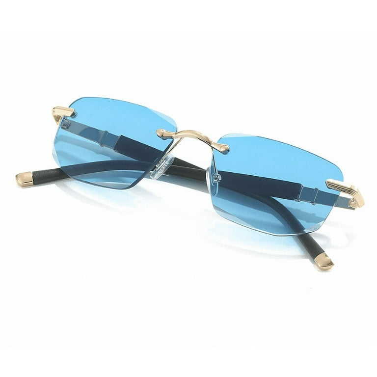 Ankedo Tinted Rimless Anti Blue Light Reading Glasses Frameless