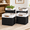 Black / Off-White-Cube - 11"x11"x11", variant on Storblarge Fabric Baskets For Shelves 3 Pack Decorative Linen Closet With Handles Organizing Shclothes Home Office 15x11x9.5inche