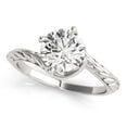 thumbnail image 1 of 14 Carats Or Blanc Bypass Rond Solitaire Diamant Bague Engmt 1 cttw Taille 6, 1 of 3