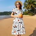 thumbnail image 4 of Easygdp Halloween Dachshund para Vestido Transpirable de Mujer, Vestido Suelto de Manga Corta con Pliegues y Bolsillos para el Verano, 4 of 6