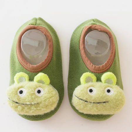 

Aayomet Toddler Boy Shoes Cartoon Soft Bottom Baby Toddler Shoes Easy To Crawl Baby Warm Floor Socks Shoes (Green 9 Toddler)