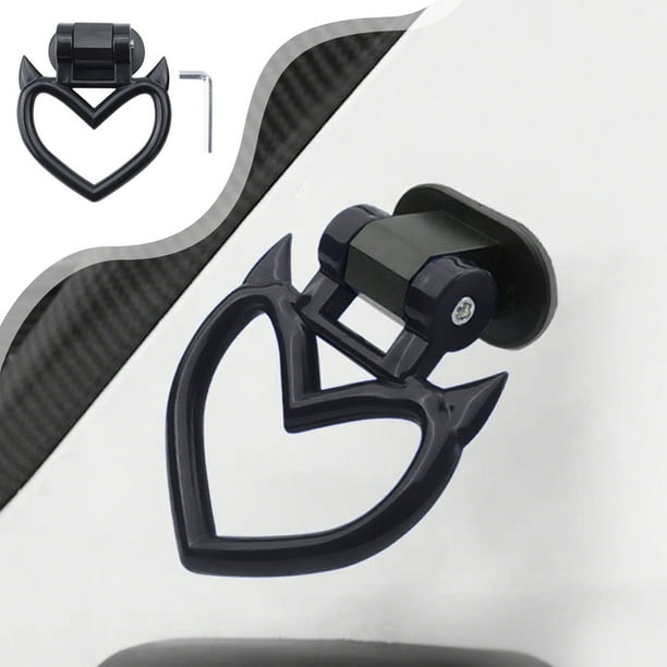 Anillo de gancho para remolque con cuerno de vaca para modificación exterior de coche, decoración de carreras, gancho de plástico para coche