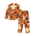 thumbnail image 2 of Kll Halloween 2 Print Women'S Long Sleeve Pajamas With Pants Sleepwear Loungewear 2 Set-Medium, 2 of 9