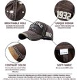thumbnail image 3 of Men's Cap Retro Style Breathable, Baseball Cap For Unisex Pure Cotton, Adjustable Summer Baseball Hat - Head Circumference 56-60cm, 3 of 5