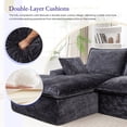 thumbnail image 3 of Muumblus 103" Boneless Sectional Sofa with Left Chaise, Comfy L-Shaped Modular Couch for Living Room, No Assembly Required, Black Chenille, 3 of 10