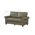 thumbnail image 3 of Chesterfield Loveseat Sofa with Storage 2 Seater Accent Sofa Couch with Rolled Arms, Wooden Legs & Nailhead Trim PU Leather Chesterfield Sofa for Living Room Bedroom Office, Grey, 3 of 9