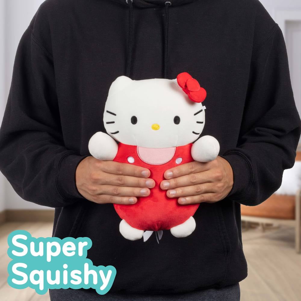 Squishmallows Original Sanrio 10-Inch Hello Kitty in Red and Pink Overalls HugMees - Medium-Sized Ultrasoft Official Jazwares Plush - Gift for Kids, Girls & Boys