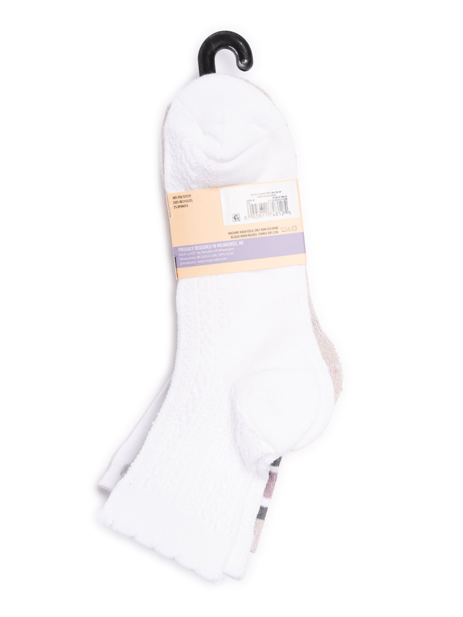 MUK LUKS Women's Dream Step Quarter Crew Socks, 4 Pair Pack
