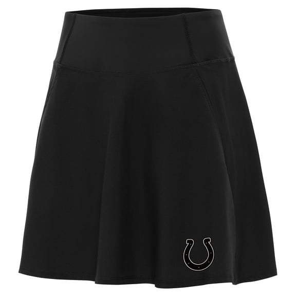 Women's Antigua Black Indianapolis Colts  Brushed Carbon Chip Skort