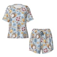 thumbnail image 4 of Lsque Summer Time With Gnome Women's Short-Sleeved Pajama Set - 2 Piece Soft and Lightweight Sleepwear Set-Small, 4 of 9