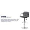 thumbnail image 5 of Flash Furniture Genna Contemporary Gray Quilted Vinyl Adjustable Height Barstool with Arms and Chrome Base, 5 of 12