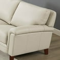 thumbnail image 4 of Hydeline Westcott Top Grain Leather Sofa 3-Seater Vanilla White with Tapered Legs Memory Foam and Springs Seating, 4 of 9