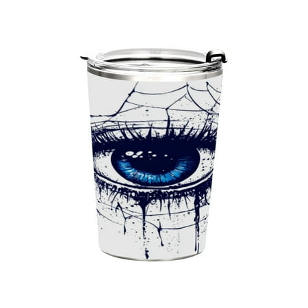 

11oz Straw Mugs with Handle and Straw Lid Sports Mugs Car Mugs Black Eye