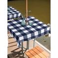 thumbnail image 2 of Square Outdoor Tablecloth with Umbrella Hole Navy Blue Check Outside Table Cloth Waterproof Patio Table Cover Farmhouse Buffalo Plaid Blue Zipper Tablecloths for Picnic Party Camping 54x54 Inch, 2 of 8