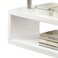 thumbnail image 4 of Benjara Movable Glass Top Desk with X Shaped Side Panel, White and Clear, 4 of 5