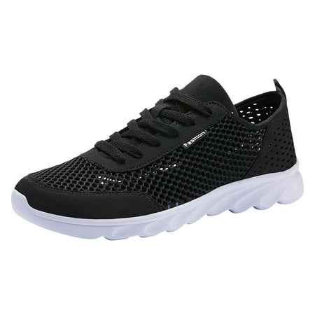 

PEASKJP Fashion Sneakers for Men Mesh Breathable Lightweight Soft Insole Slip On Tennis Gym Workout Walking Footwear White 46