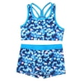 thumbnail image 3 of Zaldita Girl Swimsuit Two Piece Tankini Bathing Suit Summer Beach Rashguard Swimwear Crop Top Shorts Blue 8, 3 of 7