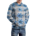 thumbnail image 2 of Blue Flowers Regular Fit Hoodie, Sporty Pullover Hooded Sweatshirt for Men Women S, 2 of 6