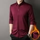 thumbnail image 1 of pstuiky camisa de manga larga para hombre, Camisa holgada de manga larga con cuello abatible de terciopelo de color liso para hombre camisetas de hombre m, 1 of 3