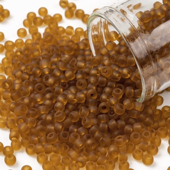 50gs TOHO Round Seed Beads Japanese Seed Beads (2CF) Matte Dark Topaz 8/0 3mm Hole: 1mm about 1110pcs/50g