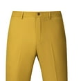 thumbnail image 4 of NoxwB (XL-6XL)Men's Big and Tall Formal Dress Blazer&Trouser 2 PC Set Casual Wedding Business Suit Notched Lapel Single Breasted Long Sleeve Jacket & Straight Leg Pants Outfit Yellow XL, 4 of 5