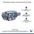 thumbnail image 5 of CTM  Leather 1 1/8 Inch Zebra Print Dress Belt (Women), 5 of 5