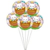 PMU Happy Easter Bunny 18 Inch Mylar Foil Balloon Pkg/5