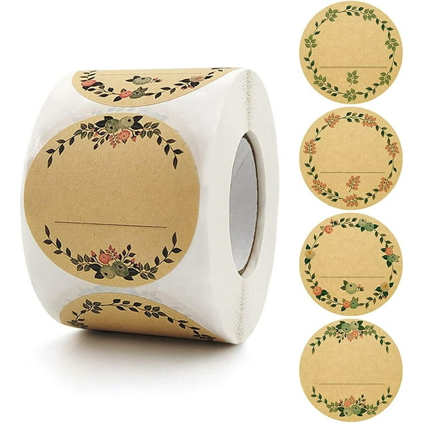 500 Pieces Adhesive Labels, 5cm Jam Jar Stickers, Can be Used for Kitchen Labels, Spice Labels, Baking, Gift Bag Decoration