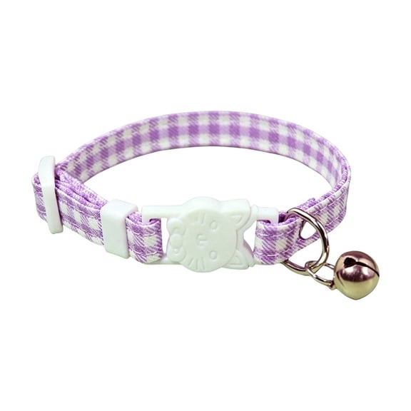 Adjustable Plaid Cat Collars,Cute Kitten Cat Collar, Gingham Small Dog Collar, Safety Pet Collars for Birthday Christmas,A - one size
