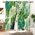 thumbnail image 2 of Lfeey Apartment Decor Blackout Curtains, Tropical Palm Print in Soft Green, Grommet Top Light Blocking, 63 Inch Long, 2 Panels, 2 of 6