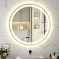 thumbnail image 2 of HOMCOM 24" Round LED Bathroom Mirror, Wall Mounted Vanity Mirror, Gold, 2 of 10