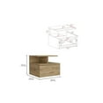 thumbnail image 4 of Pemberly Row Contemporary Floating Nightstand Engineered Wood Macadamia, 4 of 4
