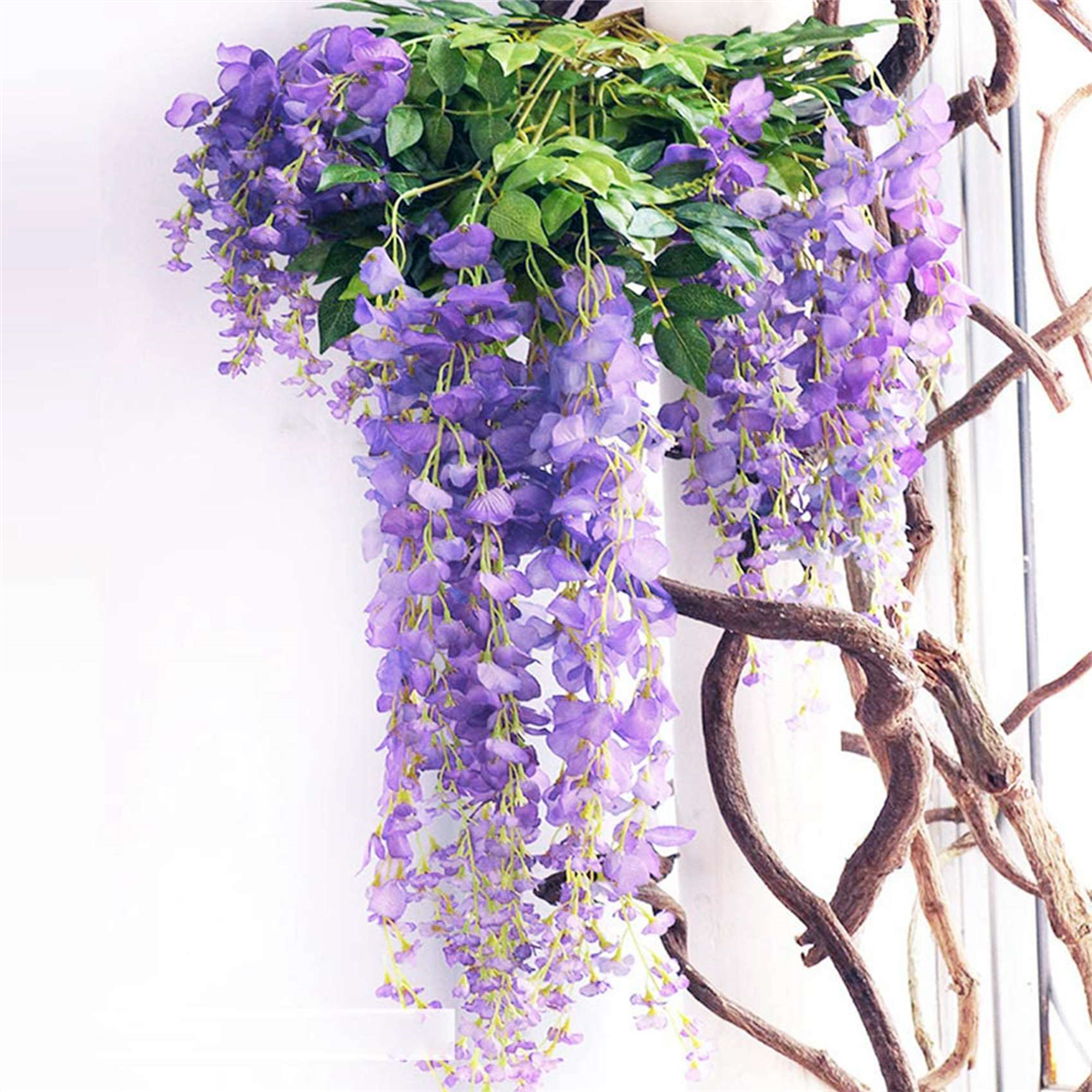 8Pcs 7Ft/Pcs Artificial Wisteria Vine, Flower Garland Wisteria Vine Rattan Hanging Flowers for Outdoor Ceremony,