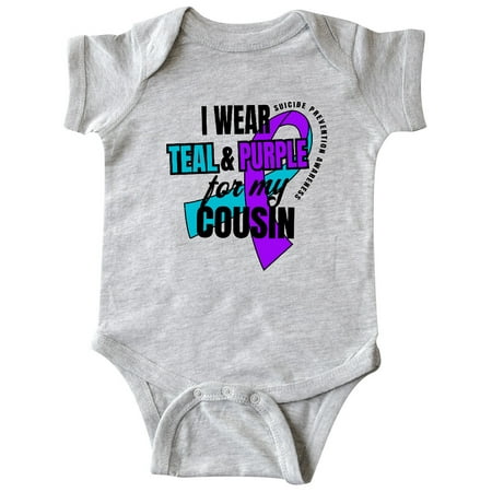

Inktastic Suicide Prevention I Wear Teal and Purple for My Cousin Gift Baby Boy or Baby Girl Bodysuit