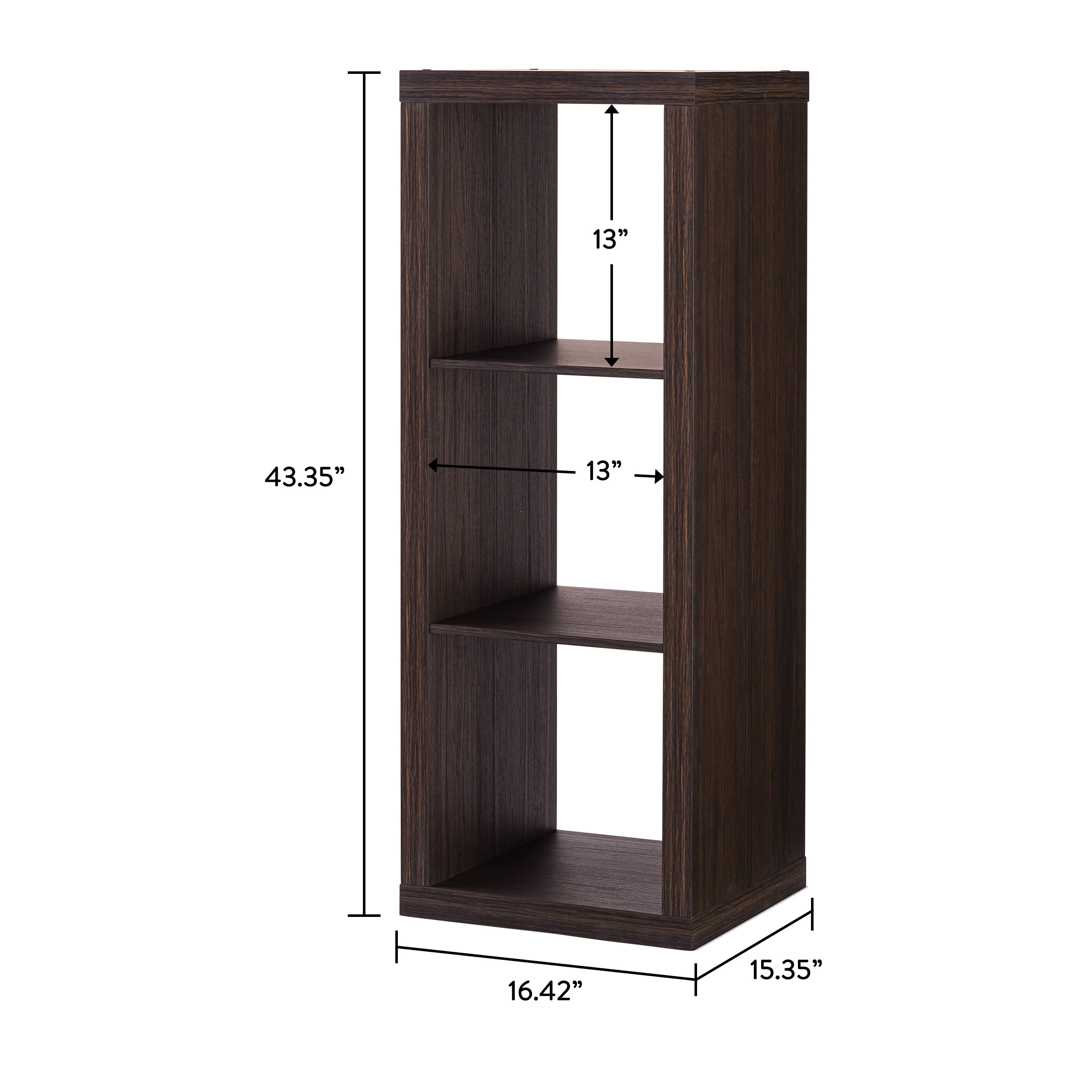 Better Homes & Gardens 3 Cube Storage Organizer, Tobacco Oak