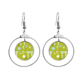 thumbnail image 1 of Lindo azul verde blanco de Japón Los pendientes cuelgan del aro de la joyería del círculo de la gota Unbranded M, 1 of 3