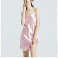thumbnail image 4 of Tnhcen Women's Sexy Silk-Like Satin Slip Dress with Thin Straps M-2XL Plus Size Sleepwear for Everyday Pajama Homewear, 4 of 5