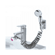 thumbnail image 5 of Juego de cabezal de ducha para lavabo, ducha de mano para baño, manguera telescópica, perfecto para lavar el cabello o limpiar el fregadero (grifo no incluido) (plateado) JM, 5 of 5