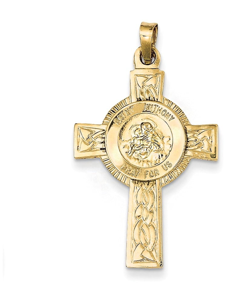 Anthony Medal Jewels By Lux 14k White Gold 22mm Round Hollow St