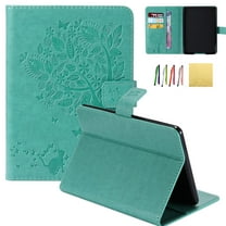 Kindle Paperwhite Case, Allytech Embossed Cat & Tree PU Leather Stand Folio Cover with Credit Card Slots for Amazon Kindle Paperwhite ( Fit All Paperwhite Generations Prior to 2018), Green