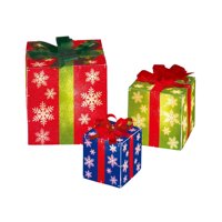 Holiday Time Lighted Gift Boxes, 3pc