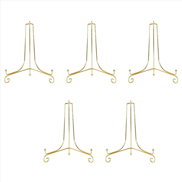 5X Soporte Exhibición Dorado, Soporte para Manualidades, Soporte para Libros, Pedestal para Fotos, para Platos, Estante para Platos, Caballete, Decoración Almacenamiento-15Cm