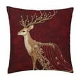 thumbnail image 2 of Meggemo 2D Elegant Gemstone Reindeer Pillow Cover Xmas Decorative Cushion Case For Sofa Living Room Home Holiday Decor, 2 of 6